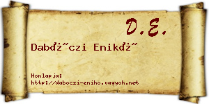Dabóczi Enikő névjegykártya